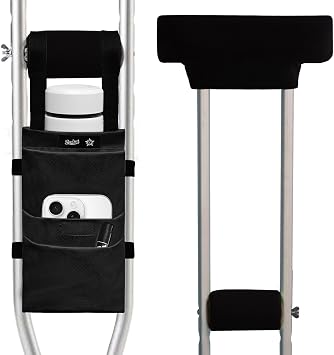SPRING SEAON Crutches Padding & Crutch Bag 5 PCS - Crutch Pads for Armpits and Hand Grips Water-Resistant Pouch for Crutches Crutch Cushions Crutches Accessories for Men, Women