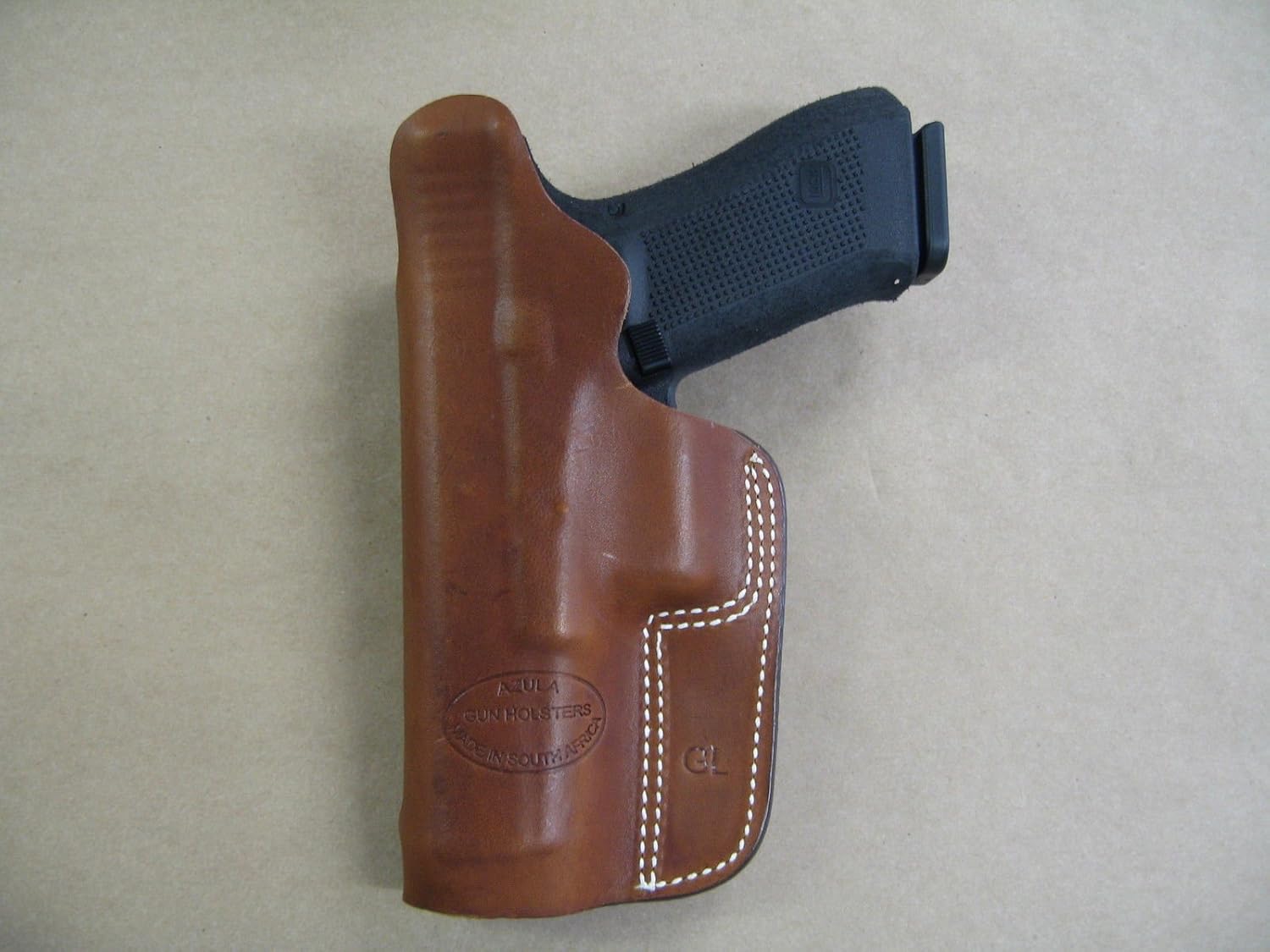 Azula IWB Leather in Waistband Concealed Carry Holster for Ruger P85, P89, P95, P93, P94, P90, P345 TAN RH