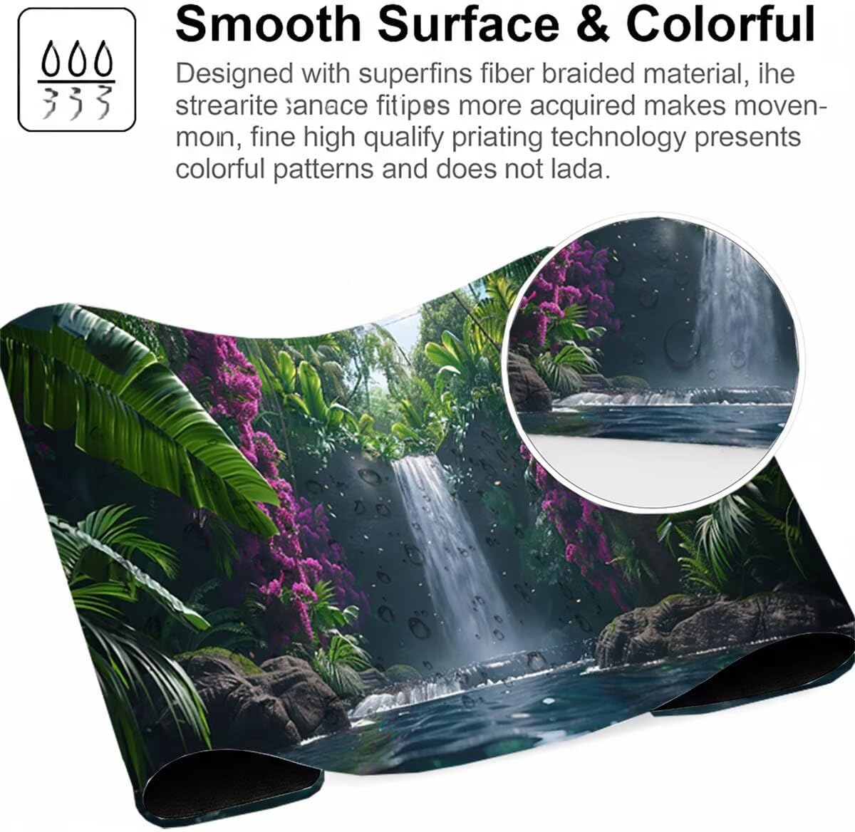 Landscape Tree Mouse Pad 23.5x11.8 inch, Large Mouse Pad for Desk, with Stitched Edges, Non-Slip Rubber Base, Waterproof Keyboard Gaming Mousepad for Home & Office Desk Accessories KSWT174 image 3