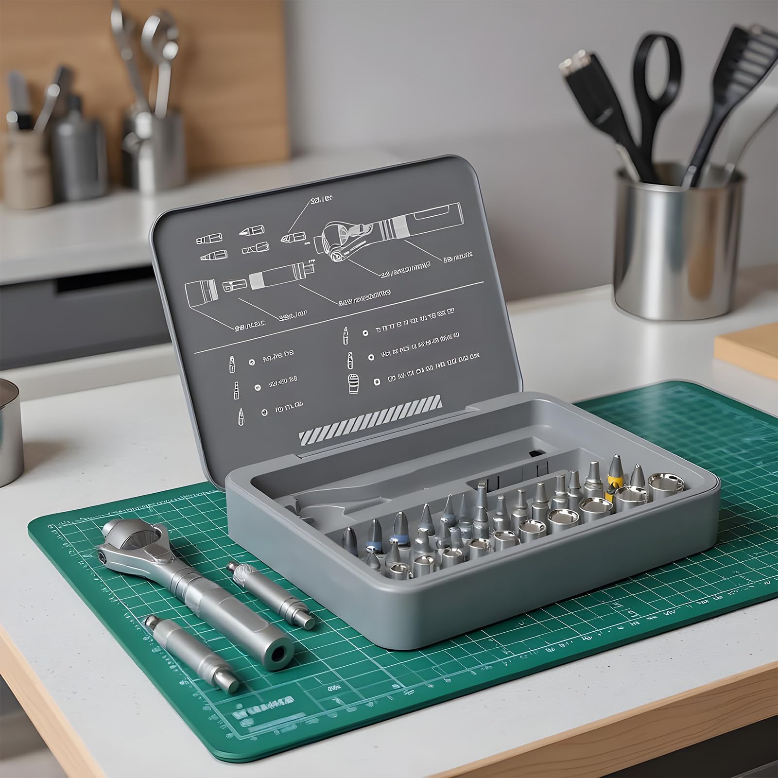 Set Cacciaviti A Cricchetto Di Precisione Ergonomico Multifunzione | Kit Punte Cacciavite Meccanico Per Riparazioni Domestiche Meccanica Elettricista Edilizia Falegnameria Idraulica