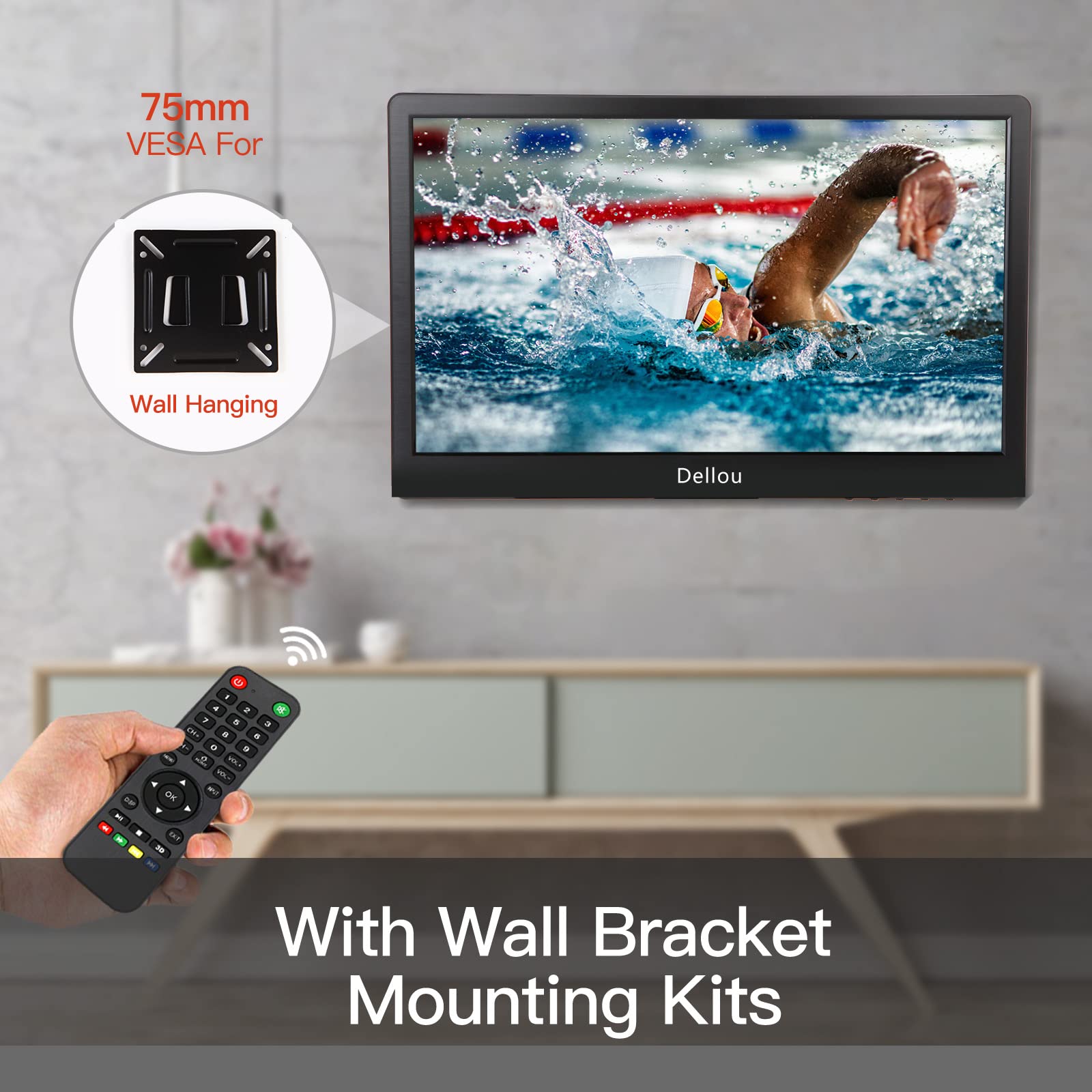 15,6 pollici Monitor CCTV di sicurezza piccolo LCD Telecamera di videosorveglianza Monitor per PC Interfaccia multifunzione HDMI AV BNC USB VGA Ingresso Risoluzione 1366x768 Altoparlante incorporato