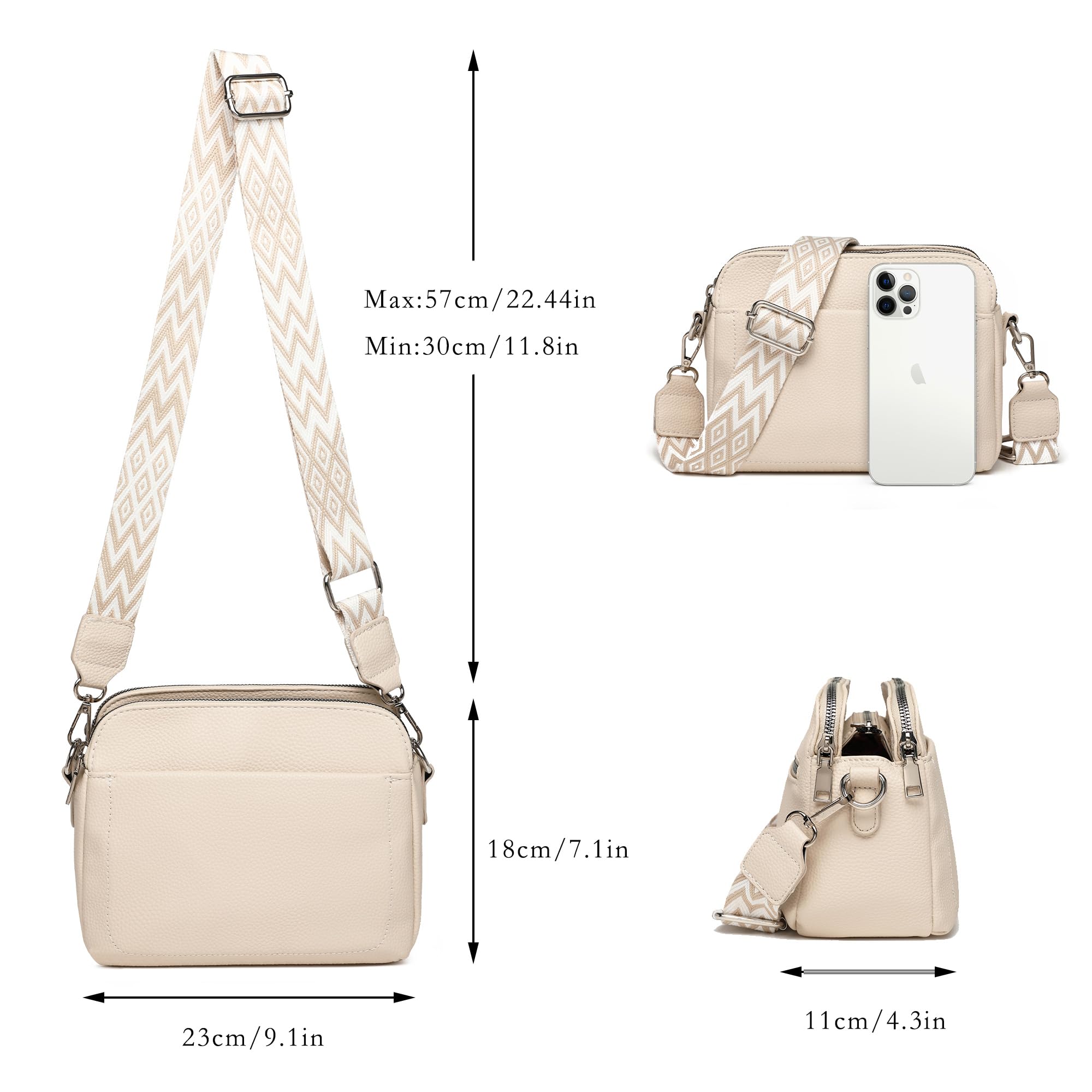 Makukke Borse a Tracolla Donna, Portamonete Donna Designe Borsa a Tracolla in Pelle PU Piccola Borsa Portafoglio con Slot per Carte 2 Tracolla Regolabi