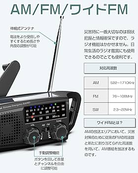 Amazon.co.jp: Greeshow 防災ラジオ 多機能ラジオ 懐中電灯 SW