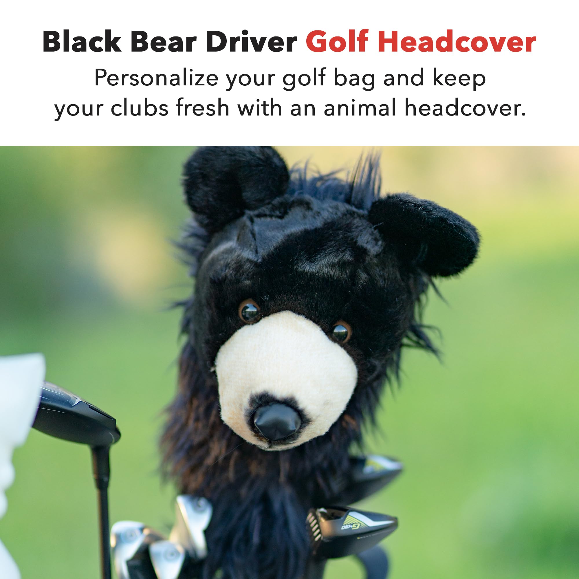 Daphne's Bear Driver Fairway Wood Head Cover Black
