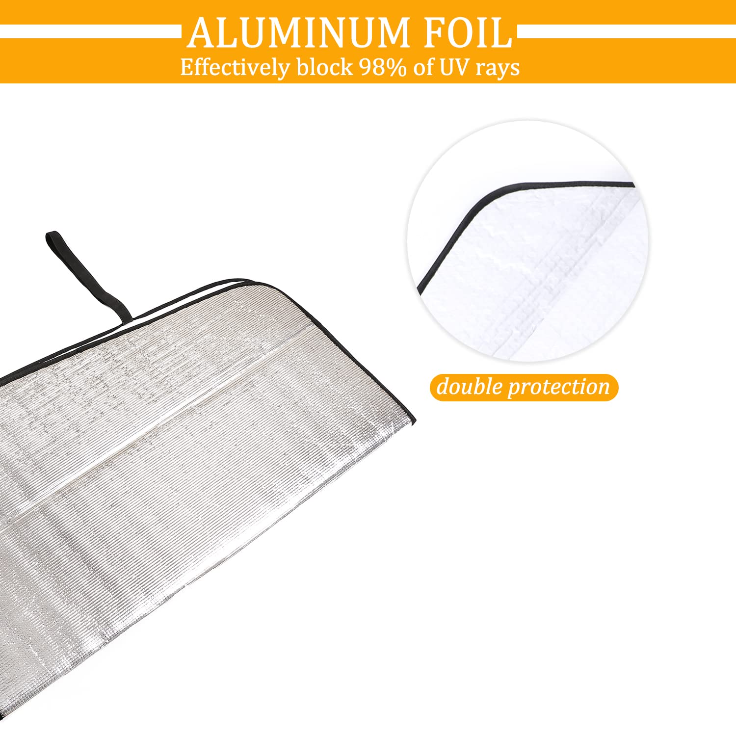 SS-402 - Parasol Para Parabrisas Delantero De Automóvil Compatible Con Ford Ranger (T6) 2018-2021, Protector Solar Estilo Acordeón De Ajuste Personalizado, Juego De 1 Pieza Plateado Y Gris