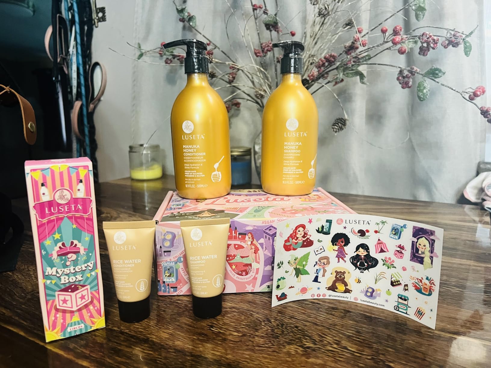 L LUSETA Luseta Manuka Honey Trio Hair Care Set Moisturizing Shampoo and Conditioner Set and Hair Serum Intense Hydration for Dry Hair For Ultimate Shine & Softness