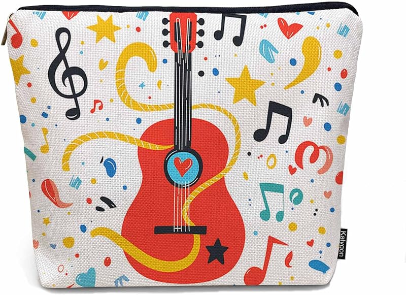 Necessaire Kalygon com estampa de guitarra, 1 unidade