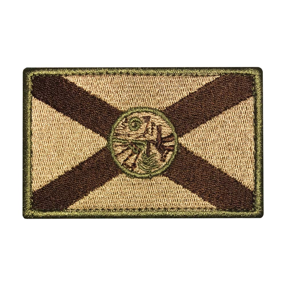 Morton HomeTactical Florida State Flag Patch with Backing Multi-tan Black White Decorative Embroidered Appliques (Brown)