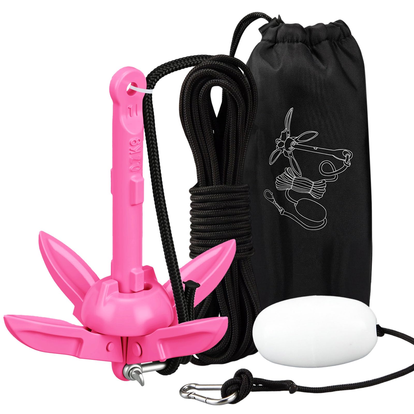 MorningRo Folding Grapnel Anchor Kit, Kayak 40ft Rope