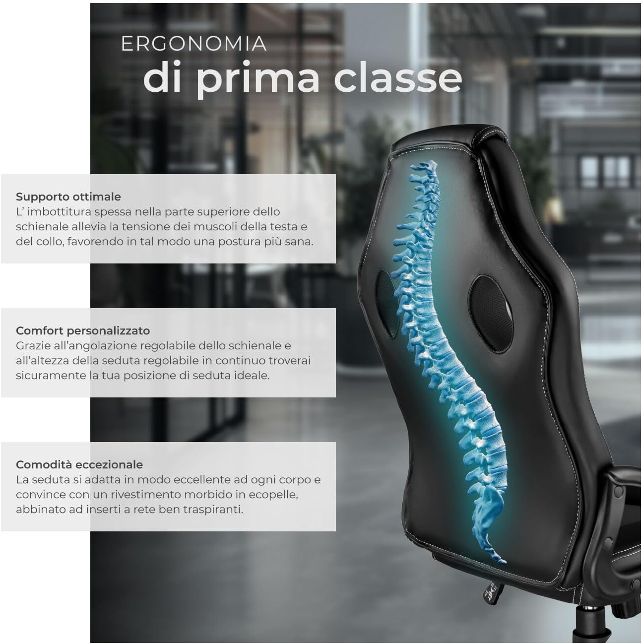 « Sedia Ergonomica da Ufficio - Sedia gaming - Immagine 5