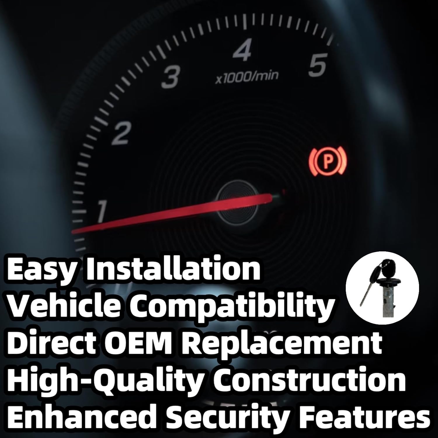 Ignition Key Lock Cylinder Switch for GMC Sierra Yukon for Chevy Silverado for Cadillac Escalade for Buick Lucerne for Hummer H2 Cylinder Tumbler Barrel 2 Circle Plus Chip Key OEM:709271C