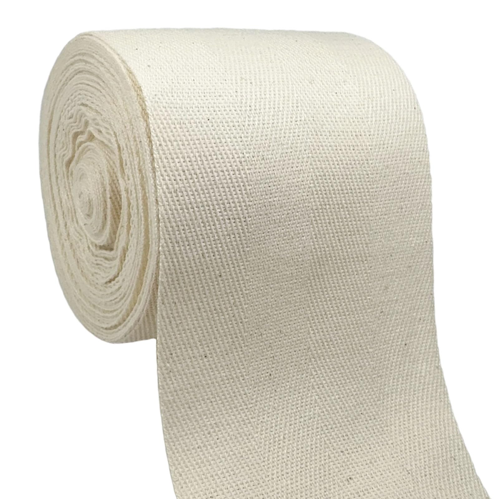 Photo 1 of Pamir Tong 4inch Natural White Cotton Twill Tape for Sewing, Home Deco - 11 Yards 10cm Durable Herringbone Webbing Straps-Natural Bias Binding Tape Ribbon & Handles for Crafting DIY