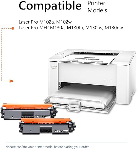 Miniatura 2 de Cartucho de tóner CF217A 17A CF217A, paquete de 2 con CHIP, cartucho de tóner negro de alto rendimiento 17A CF217A de repuesto para cartucho de