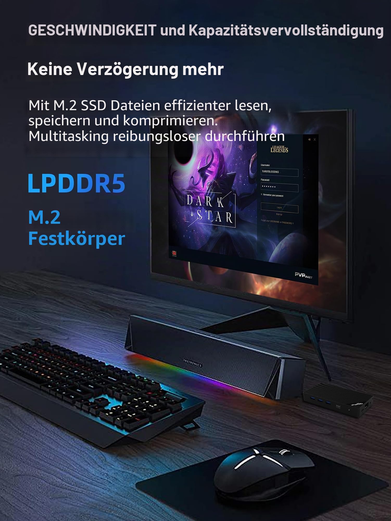 WayPonDEV BY52 In-tel Alder-N Lake N100 Mini-Computer, Windows 11 Pro Mini-PC, LPDDR5 RAM, M.2 2280 NVME SSD, unterstützt Dual 4K Display, WiFi6/BT5.2, Mikro-PC für Büro-Heimkino (BY52 H2 （16+512GB）)