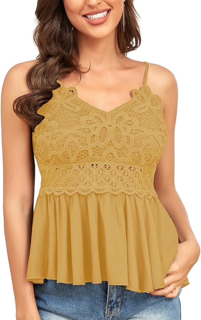 Layne Crochet Lace Peplum Cami