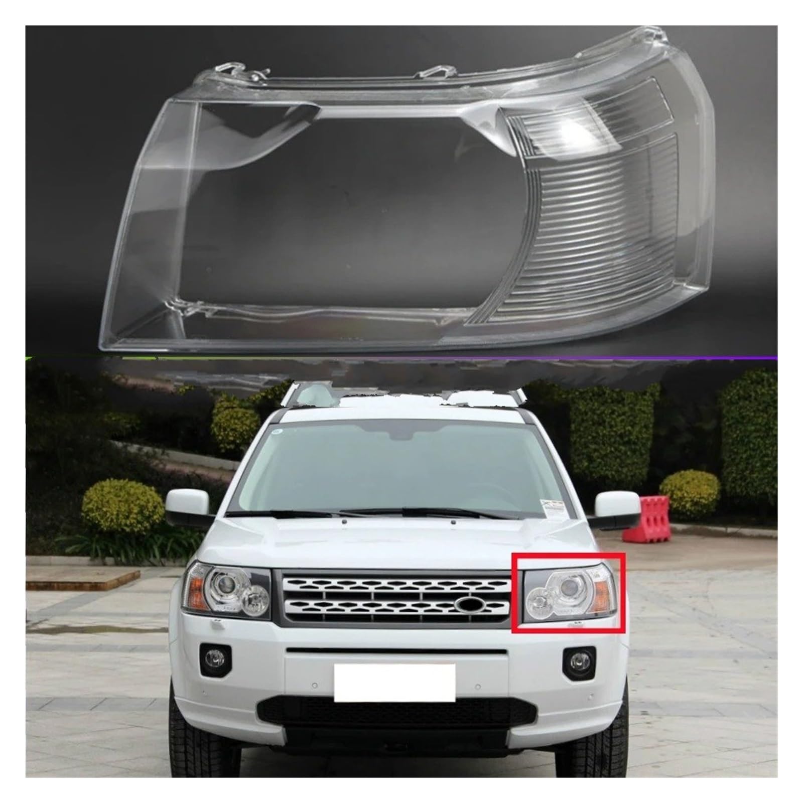 Fari anteriori Coprifaro Per Auto In Materiale PC Trasparente Per Land Per Rover Freelander 2 2007 2008 2009 2010 2011 2012 Fanale(Destra)