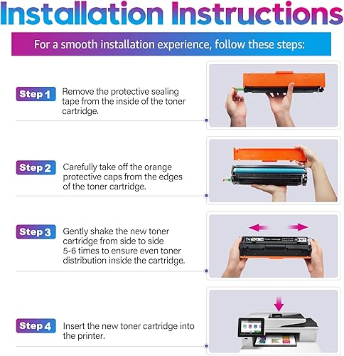 Miniatura 5 de ONLYU Cartucho de tóner de repuesto compatible para impresora HP 204 204A CF510A CF511A CF512A CF513A Pro MFP M180nw M180n M181 M181fw M154a M154nw