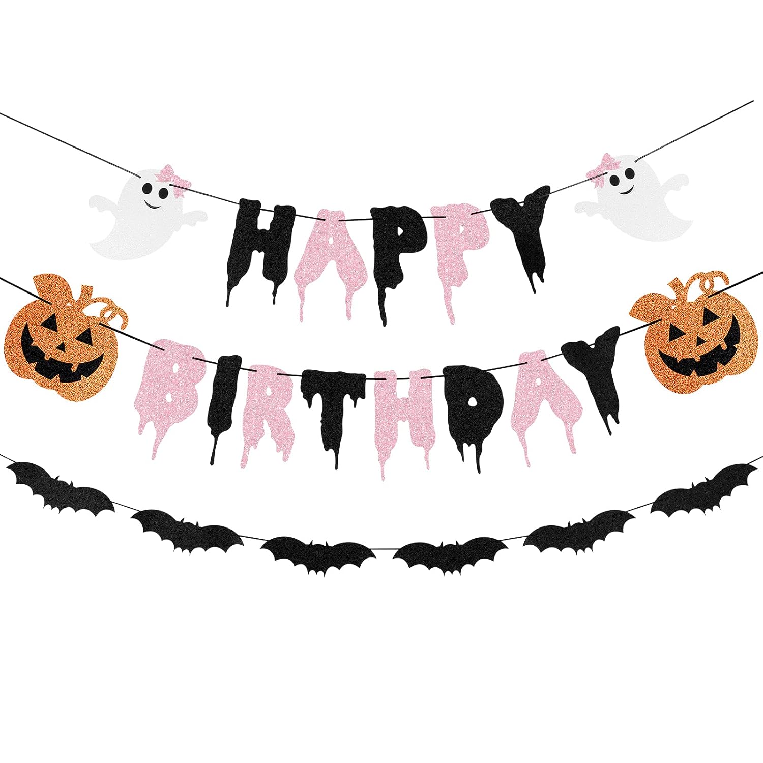 Pink and Black Halloween Birthday Decorations Halloween Happy Birthday