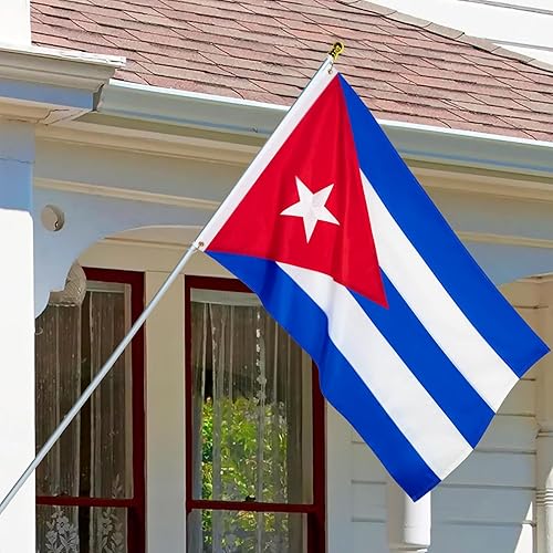 Miniatura 4 de Bandera de Cuba de 3 x 5 pies para exterior, nailon resistente, rayas cosidas, a prueba de decoloración, de larga duración, bandera nacional cubana