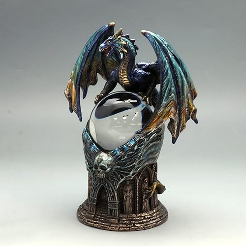 Miniatura 3 de Veronese Design Estatua de resina de cristal de dragón de previsión mística de 7 58 pulgadas, decoración del hogar, acabado de bronce