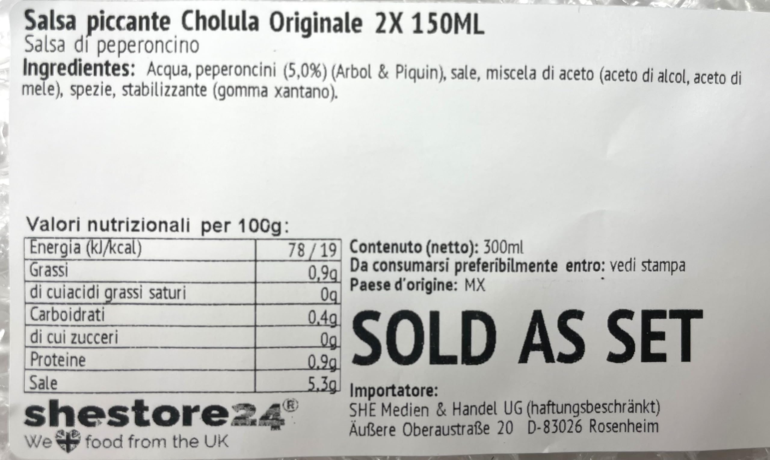 Cholula Hot Sauce Original 2X 150ML