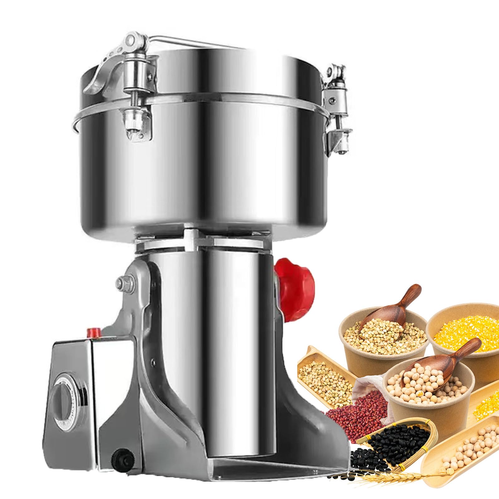 Moulin à grains en acier inoxydable durable avec fermeture sécurisée à clip