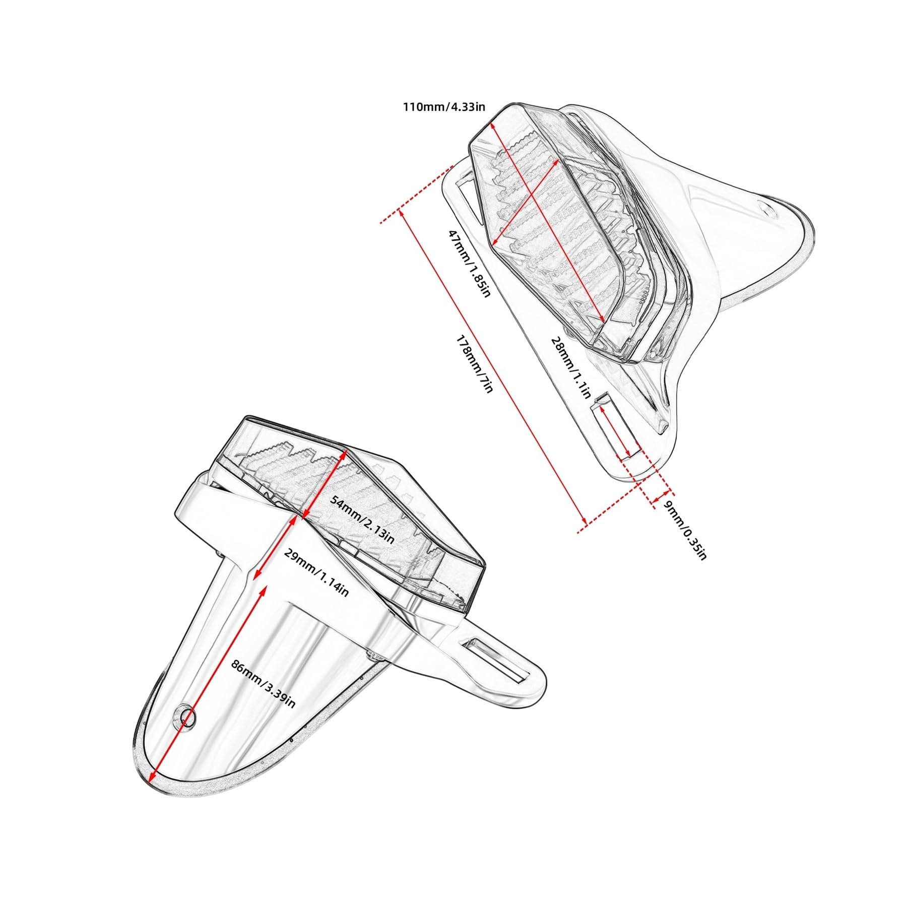 Luce arresto Freno Motociclo Fanale Posteriore A LED Per Moto, Luce Freno, Indicatori Di Direzione, Con Piastra Integrata, Accessorio Universale