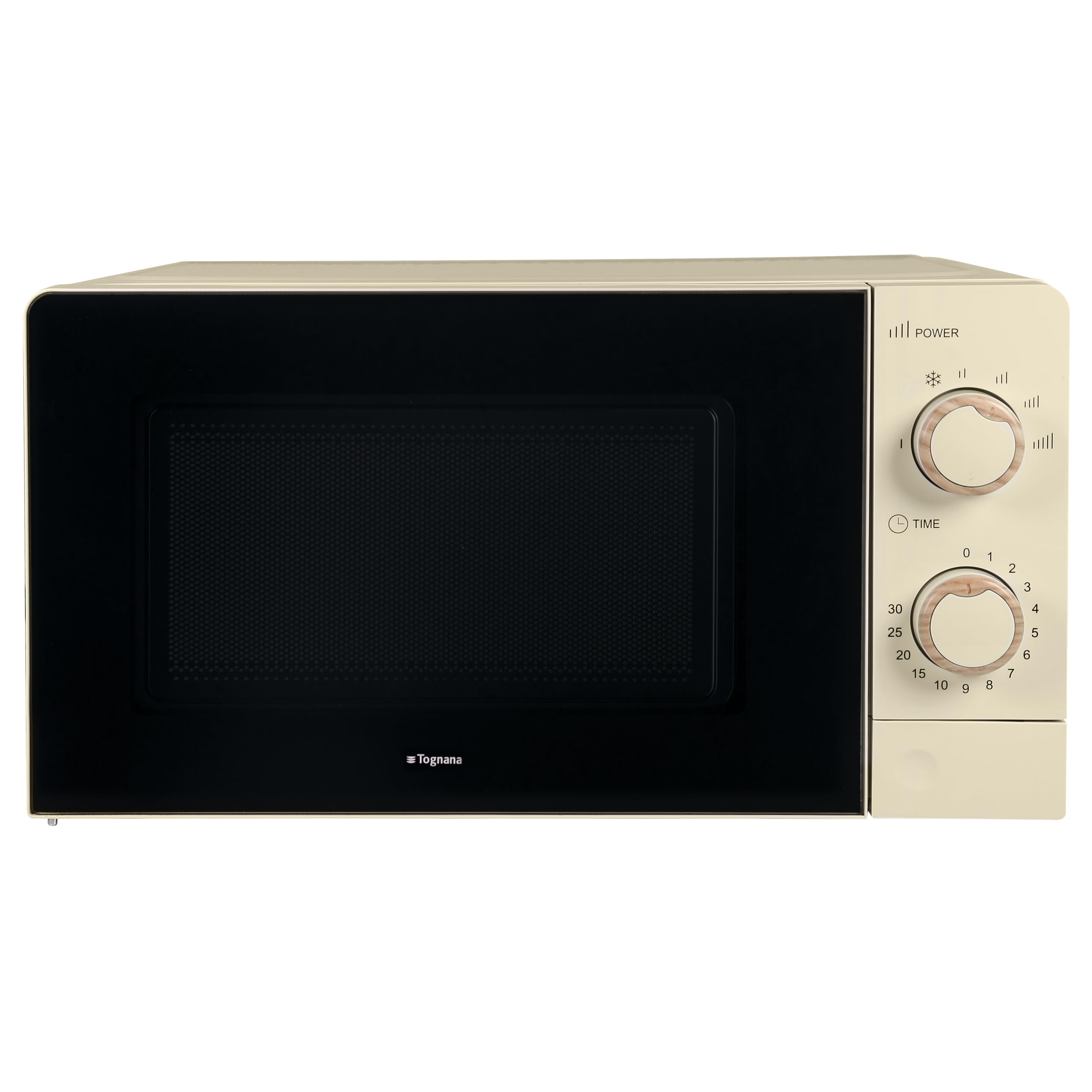 Tognana Iridea, Forno a microonde con funzione grill e scongelamento e piatto in vetro 24,5 cm, Champagne