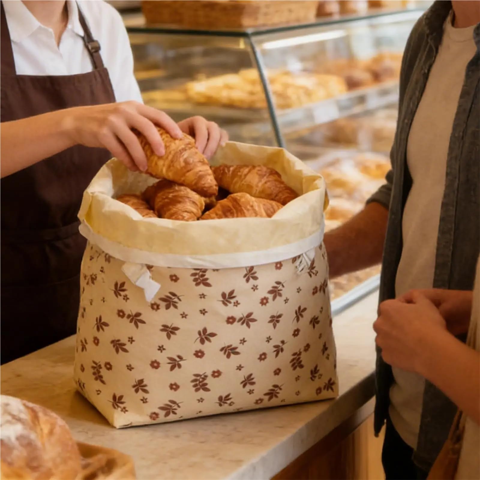 Brotbeutel aus Leinen Leinen Brotbeutel Bienenwachs Doppelfutter Teig Organizer