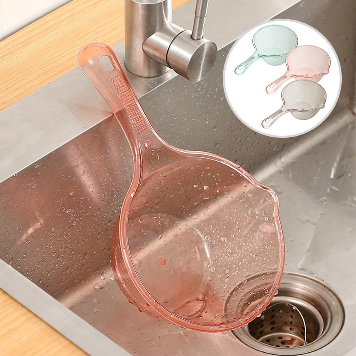 Ciieeo 9 Piezas cuchara cocina utensilios cocina auxiliares para a cuchara agua portátil cucharón baño tómate un baño riego contenedor agua bebé pcdg