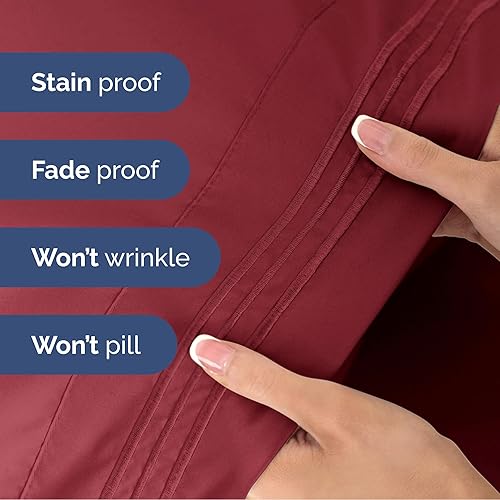 Vista 1369 de Juego de sábanas de 4 piezas tamaño king, extrasuaves, transpirables y refrescantes con esquinas profundas, sábanas de fácil ajuste y sin arrugas