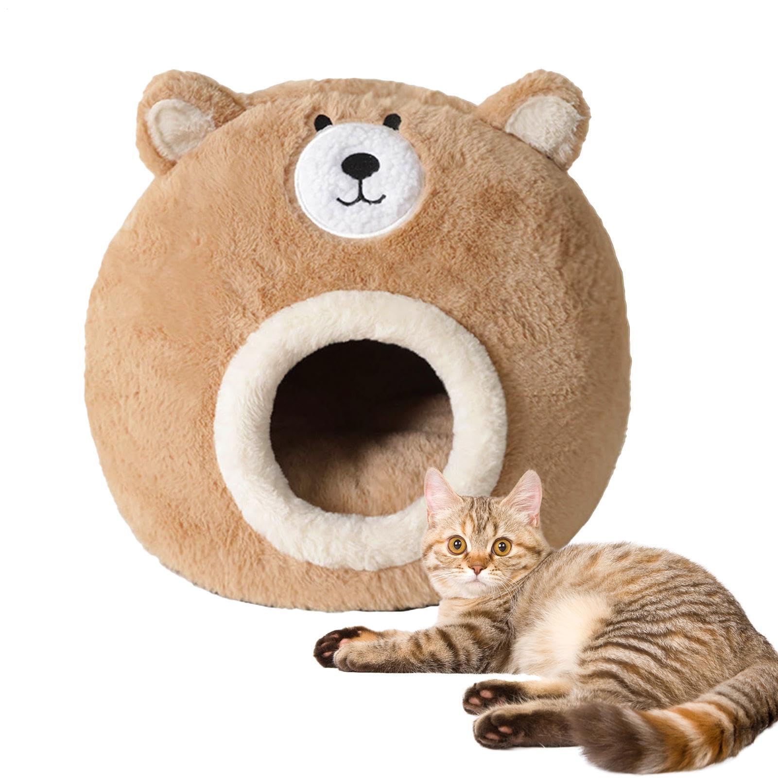 Niche pour chat avec coussin amovible et tente lavable pour l'intérieur et l'extérieur