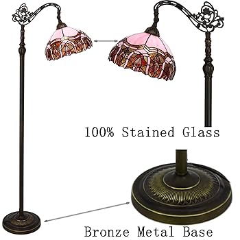 ZJART Tiffany Floor Lamp Stained Glass Lamp 18.88X12X67 Inch
