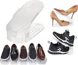 Kit 6 Organizadores de Sapatos Saltos e Tênis Transparente Ajustável