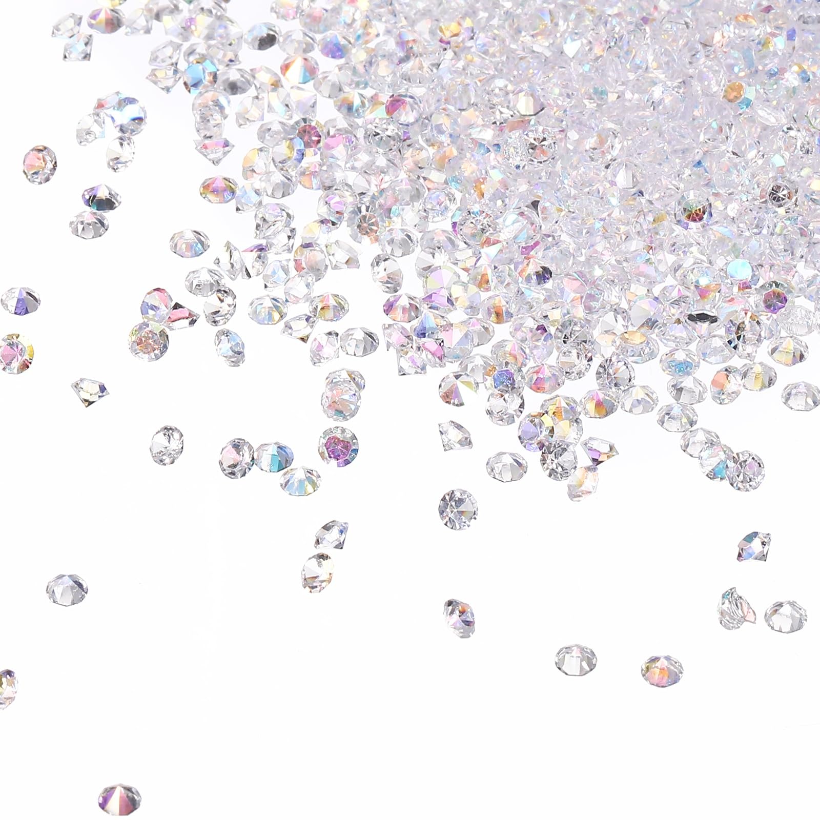 sourcing map 7200Pcs Wedding Table Scatter Confetti Diamond, 3mm Acrylic Bulk Fake Crystals Vase Diamonds Decorations for Table Centerpiece Wedding Bridal Party Vase Beads, White AB