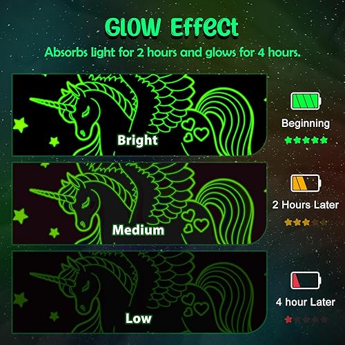 Miniatura 5 de Manta que brilla en la oscuridad, regalos de unicornio, juguetes para niñas, unicornios luminosos, estrellas, luna, el mejor regalo de cumpleaños de