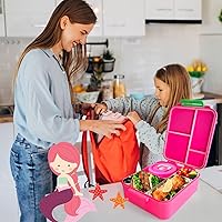 Vista 7 de Kidz Bento - Lonchera con termo de sopa, 4 compartimentos, a prueba de fugas, tarro de comida aislado para viajes, picnic