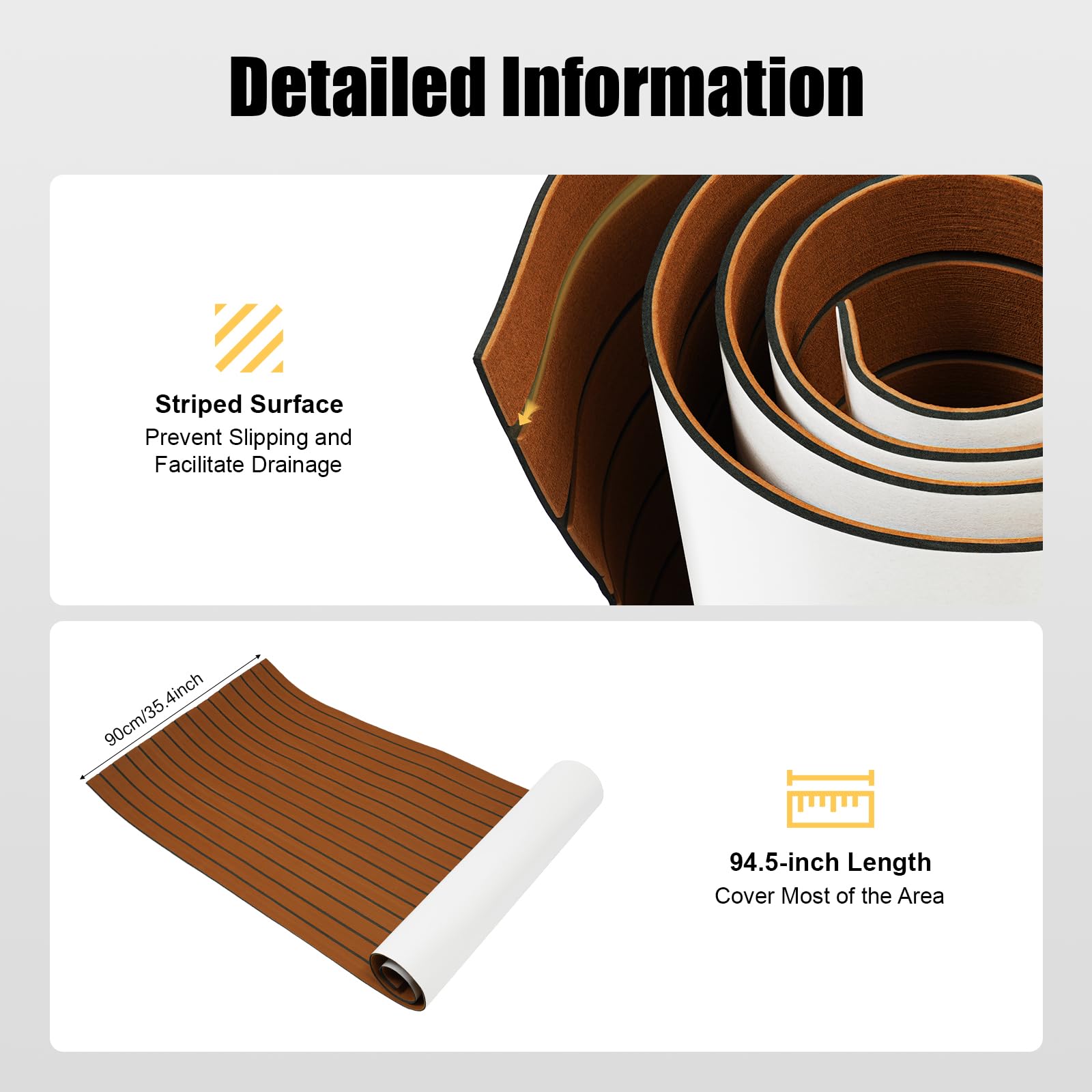 Eva Finto Teak Sintetico Marino Barca Tappeto Adesivo Tappetino per Barche Antiscivolo Pavimentazione Moquette da Esterno per Kayak Yacht Pavimenti RV Piscina Gommone Vela Rivestimento in schiuma EVA