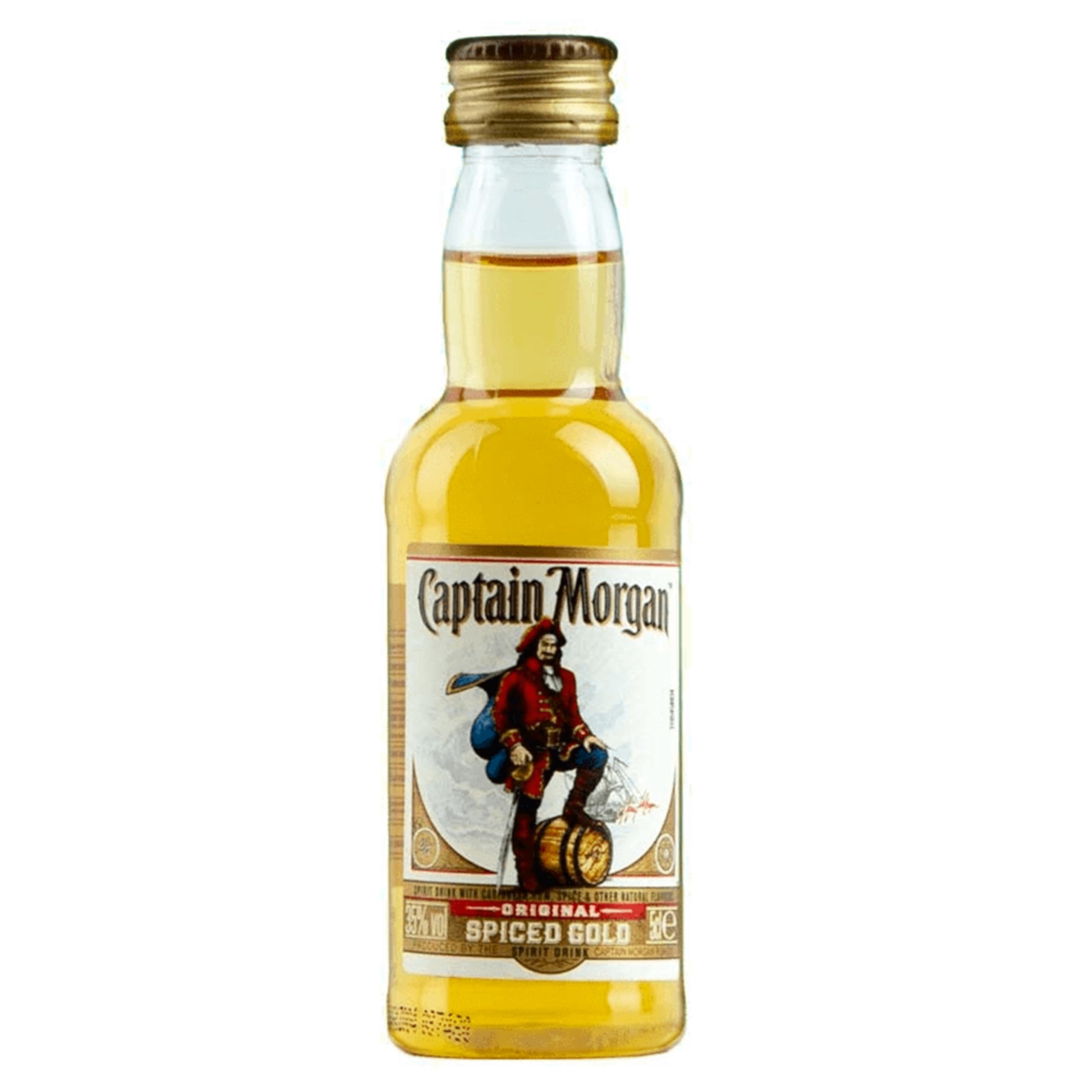 Captain Morgan Original Spiced Rum | 35% vol | 12x5cl Multipack | Caribbean Rum-Based Spirit Drink with Spice | Vanilla & Brown Sugar Flavours | For a Spiced Rum Cocktail - 1