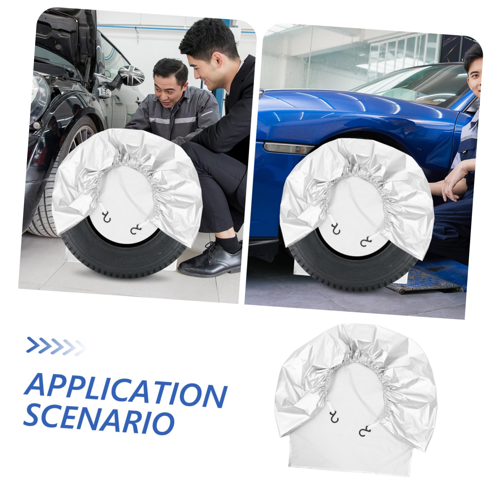Copertura Protettiva per Ruota di Scorta 4 Pezzi Rivestito Argento 201 per Camper e Rimorchi Accessorio per Pneumatici da Viaggio