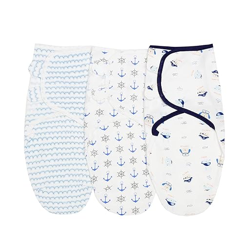 insular Manta de envolver, envoltura para recién nacido y bebé, juego de manta ajustable para niños y niñas, saco de dormir de algodón suave para