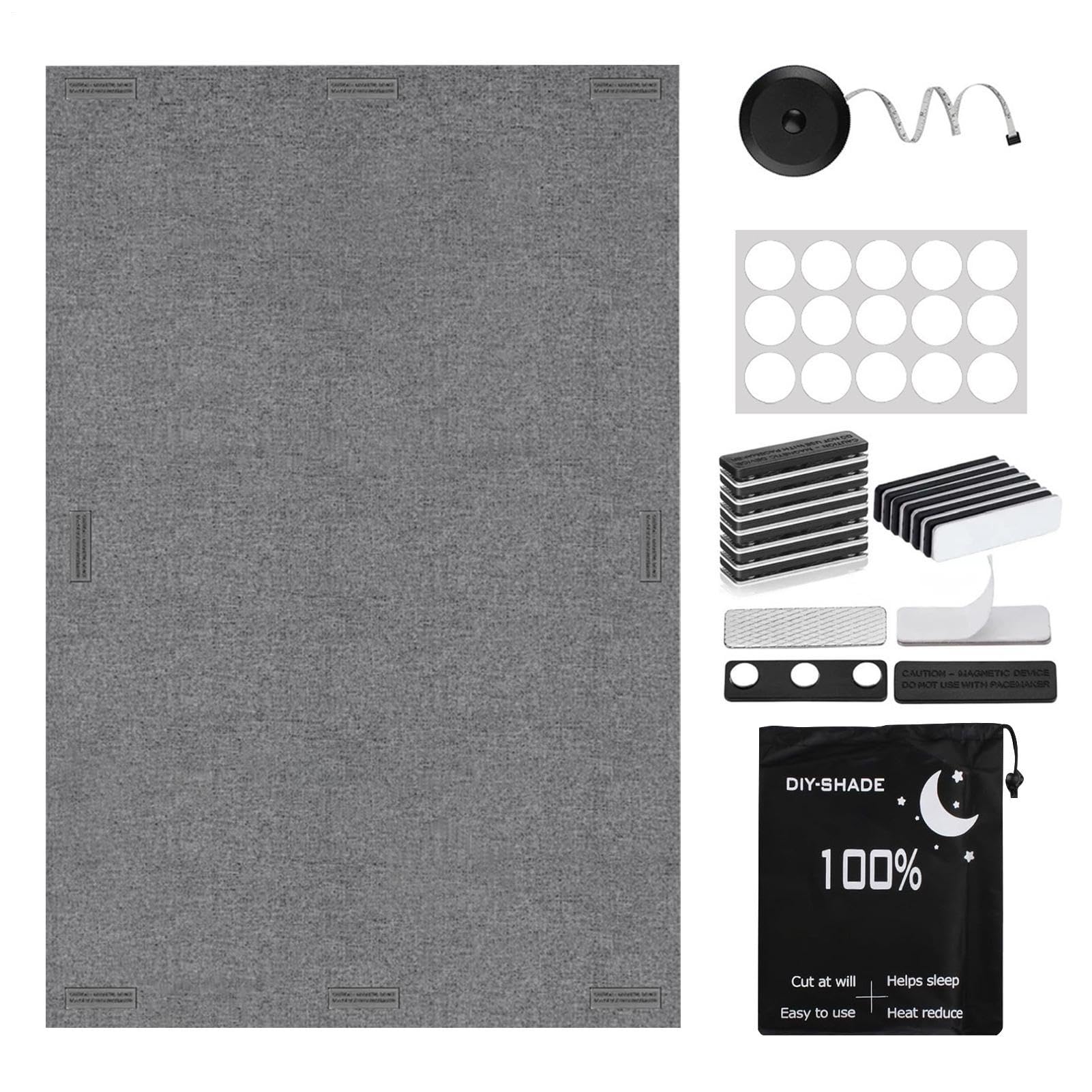 Store occultant magnétique en tissu avec protection UV et lavable en