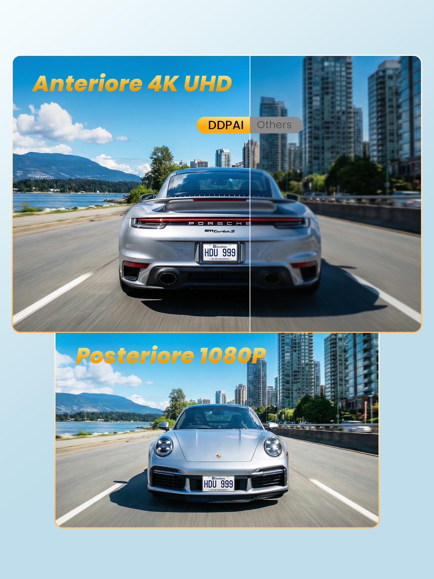 DDPAI Z50 Pro Dashcam Auto, 4K + 1080P Telecamera Auto Con Scheda Da 128 GB, Visione Notturna AI-ISP, Supporto 4G LTE, 5 GHz WiFi 6, GPS, Monitoraggio Parcheggio 48 Ore, Display IPS Da 3", Sensore G