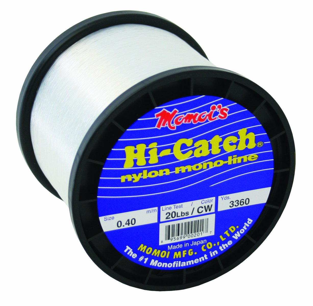Momoi Hi-Catch 20-Pound 3360-Yard Clear White Line, 1-Pound Mono
