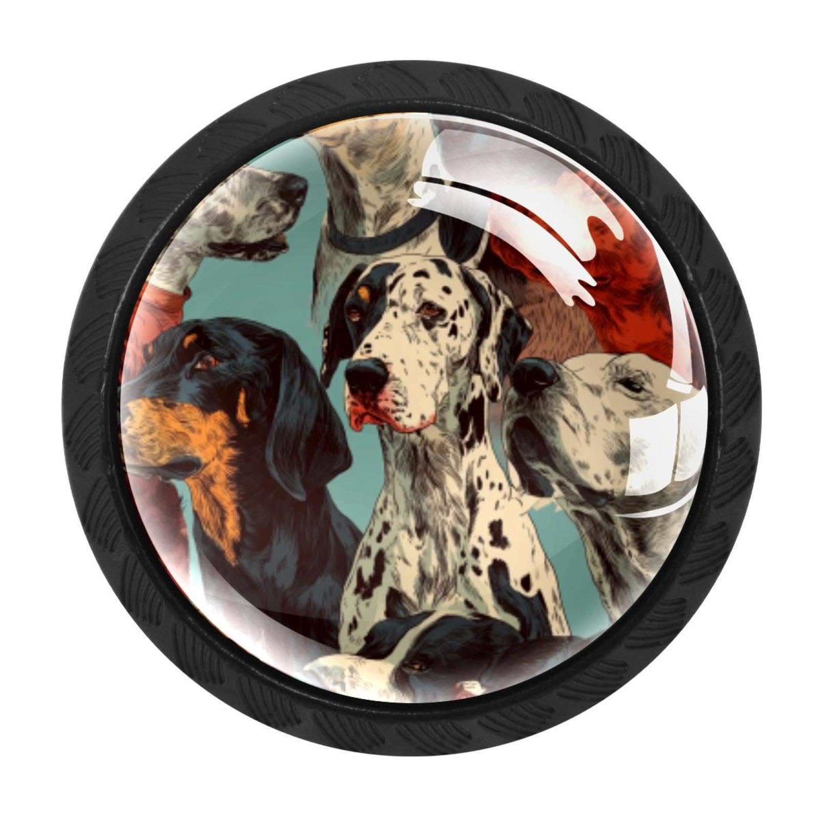CHENZZZZ 4 Pieces Dresser Knobs Dogs Drawer knobs Cabinet Knobs Pull Handles for Home Kitchen Office