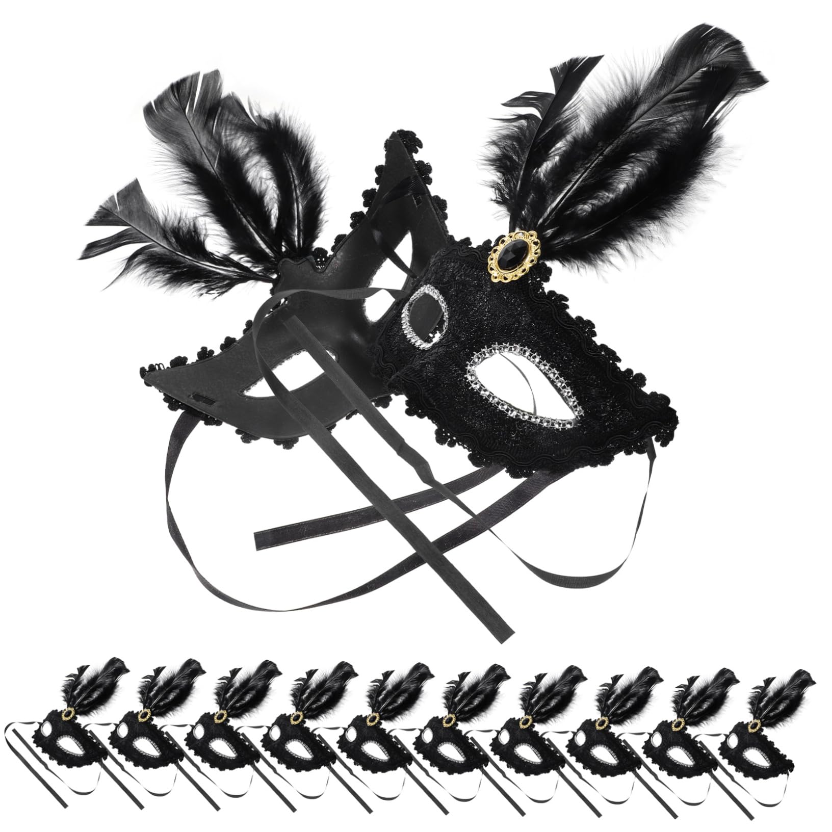 ibasenice 3 Set Di Costumi Decorativi Da Donna in Maschera Per Carnevale E Cosplay Per Donne Di Mezza Età 12 Pezzi * 3