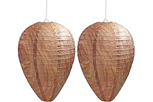 DECYOOL 2 Pack Paper Wasp Decoy Nest Hanging
