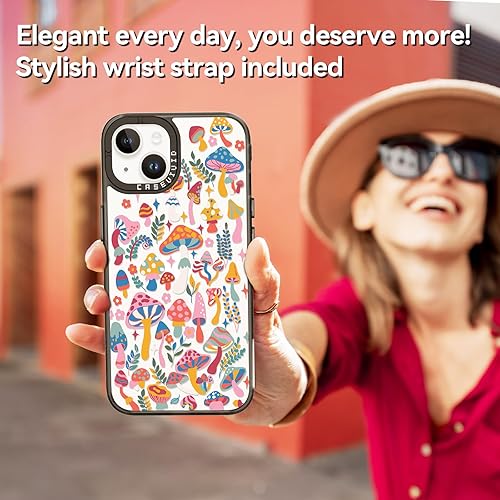 Miniatura 6 de Funda compatible con iPhone 15, bonita estética, duradera y a la moda, divertida funda para teléfono, diseño de hongos femeninos de selva para mujer