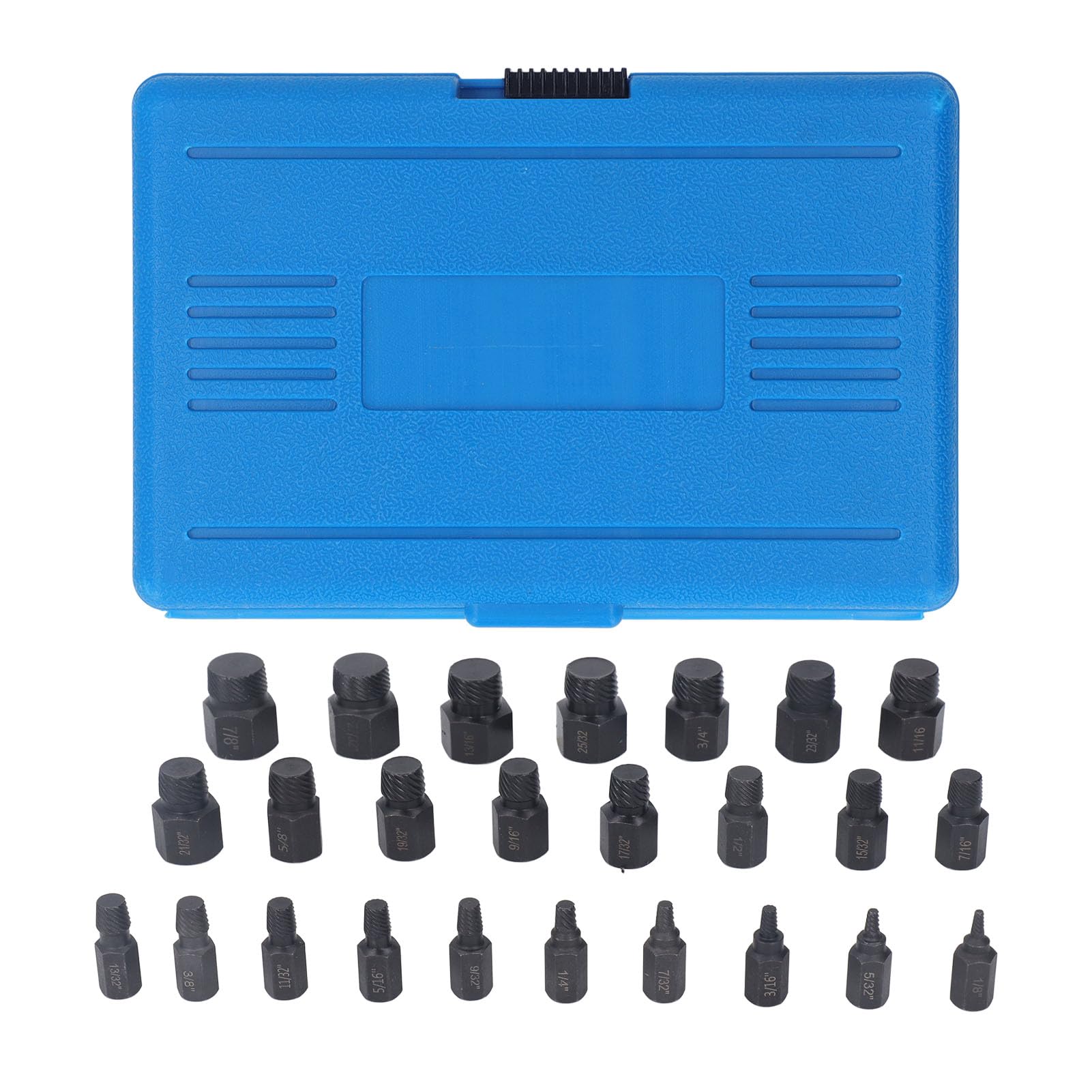 Generic Set di Estrattori per Viti da 25 Pezzi, Testa Esagonale in Acciaio Cr Mo, Design a Spirale Sinistra per la Rimozione di Perni Danneggiati Rotti, Marcature Incise Facile Identificazione