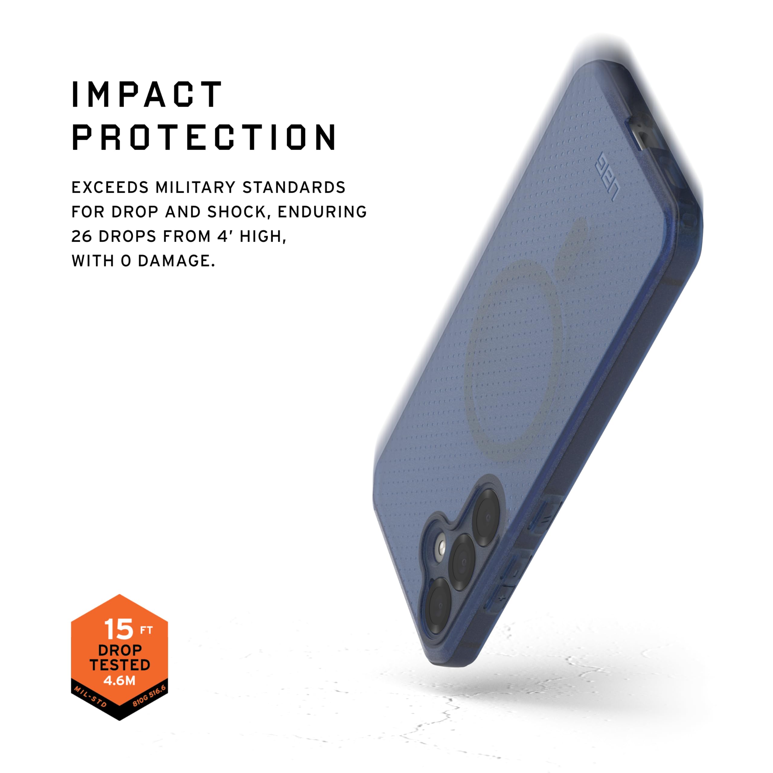 URBAN ARMOR GEAR UAG Designed for Samsung Galaxy S25 Case 6.2" DOT - Compatible with Magnetic Charging Slim Transparent Rugged Military Drop Tested Protective Cover, Cloud Blue